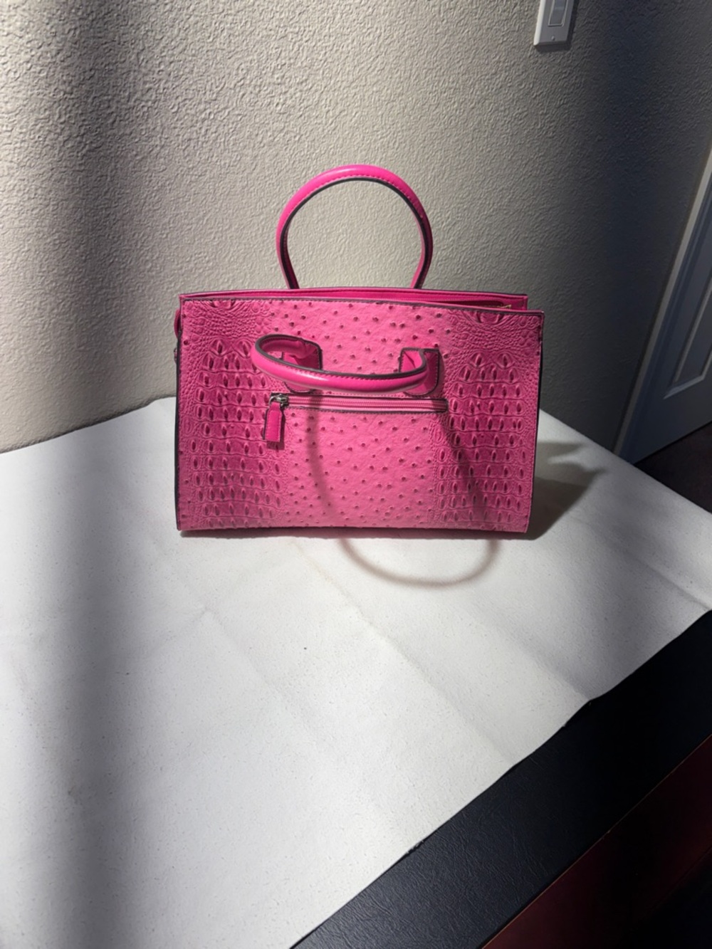 Hot Pink Structured Tote Handbag - Women Bags - Picture 3 of 5